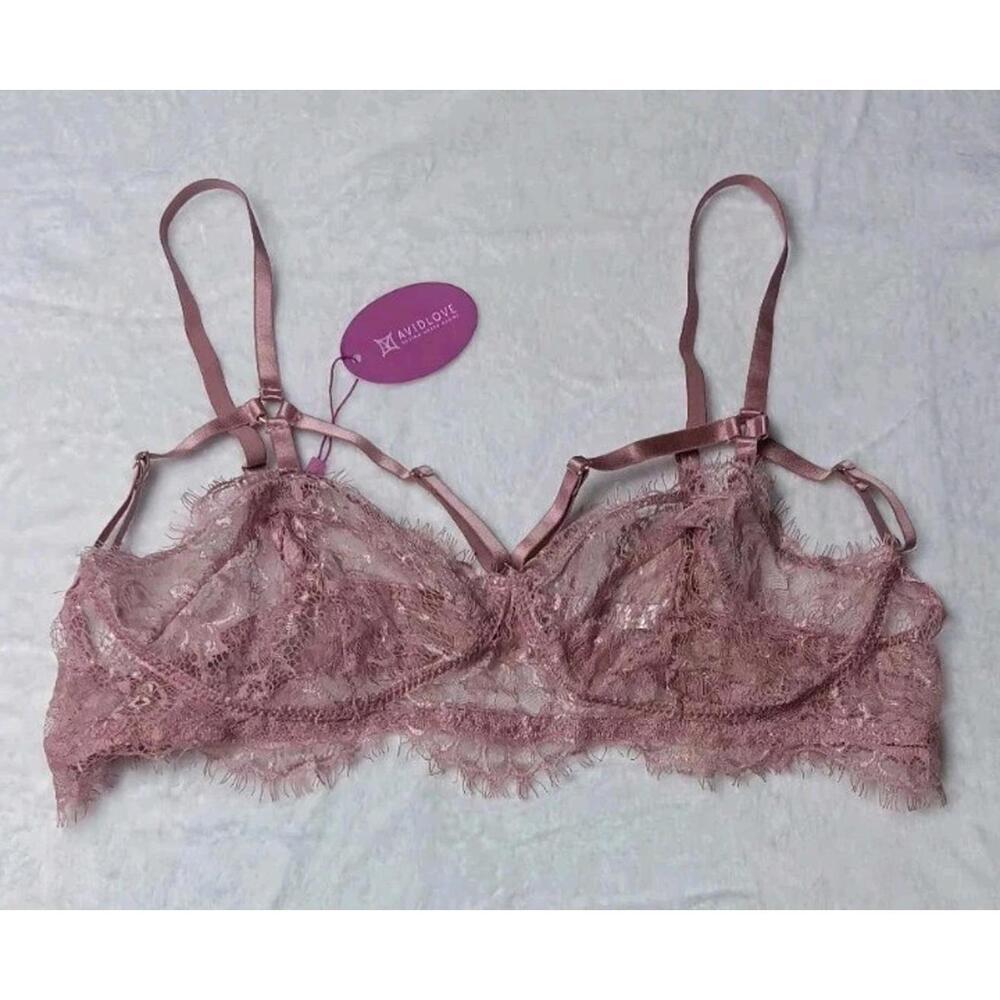 NWT! Avidlove Intimate Lace Bra Womens Size XL Pink Purple Lingerie Sexy